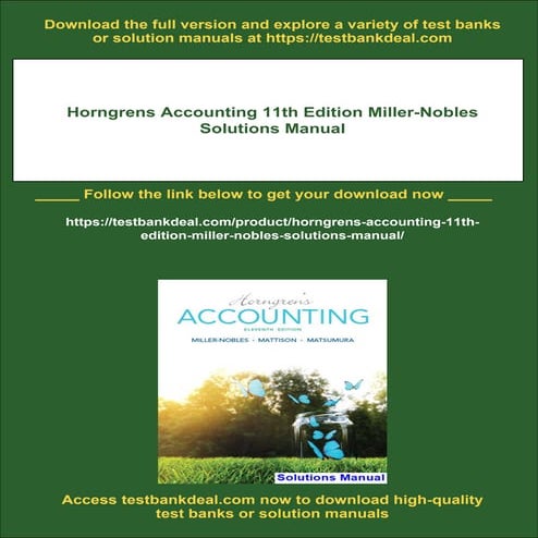 Horngren's Accounting 11th Edition Answers