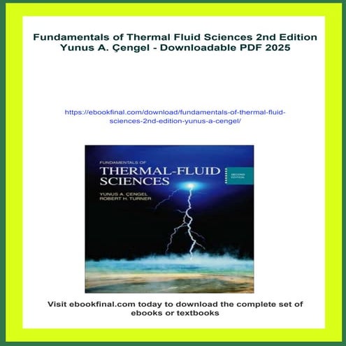 INTRODUCTION TO THERMAL FLUID SCIENCES PDF visual data 6