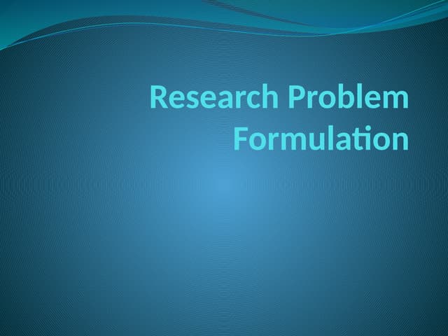 Identification of research problem | PPTX