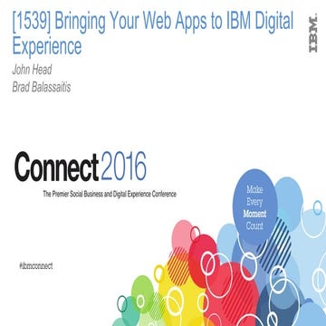 Bringing Your Web Apps to IBM Digital Experience
