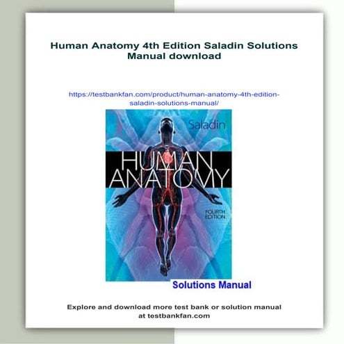 Human Anatomy 4th Edition Saladin Solutions Manual