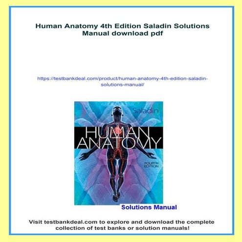 Human Anatomy 4th Edition Saladin Solutions Manual