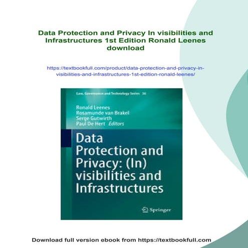 Data Protection and Privacy In visibilities and Infrastructures 1st Edition R...