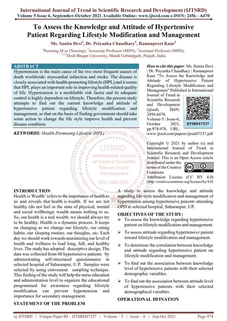 A Study to Assess the Effectiveness of Aerobic Exercise on Depression ...