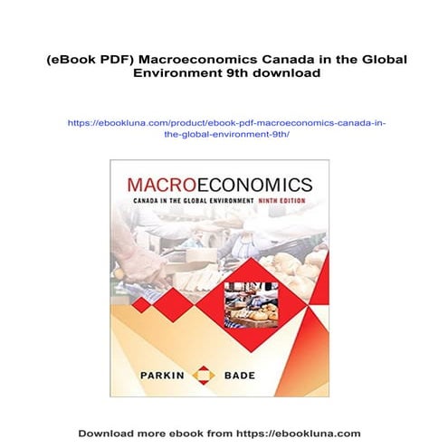 (eBook PDF) Macroeconomics Canada in the Global Environment 9th