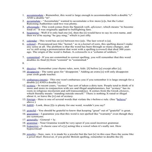 list of important words