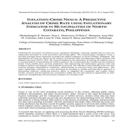 Artificial Intelligence Models for Crime Prediction in Urban Spaces | PDF