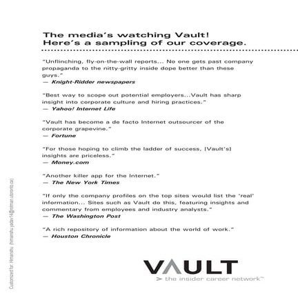 VAULT Career Private Equity 