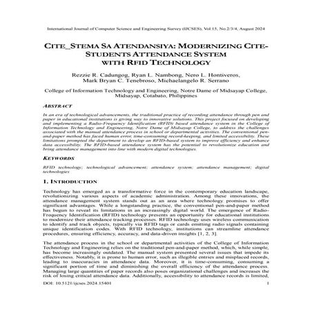 CITE_STEMA SA ATENDANSIYA: MODERNIZING CITESTUDENTS ATTENDANCE SYSTEM WITH RF...
