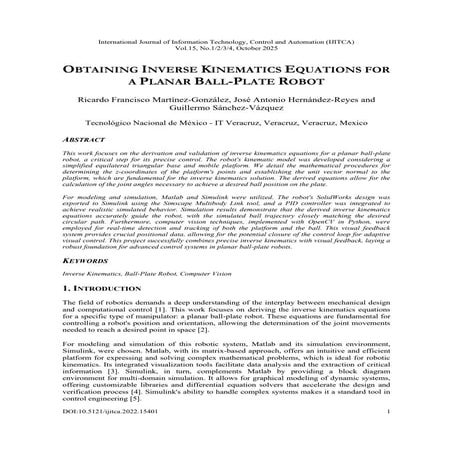 OBTAINING INVERSE KINEMATICS EQUATIONS FOR A PLANAR BALL-PLATE ROBOT