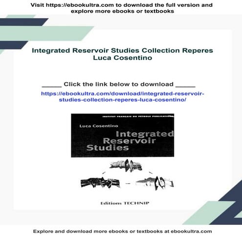 Integrated Reservoir Studies Collection Reperes Luca Cosentino
