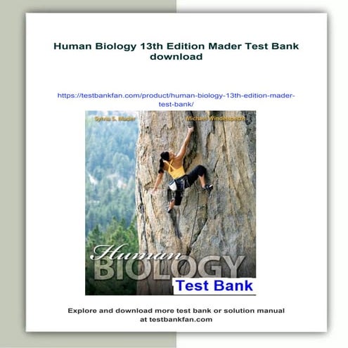 Human Biology 13th Edition Mader Test Bank | PDF