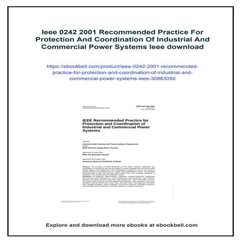 Ieee 0242 2001 Recommended Practice For Protection And Coordination Of Indust...