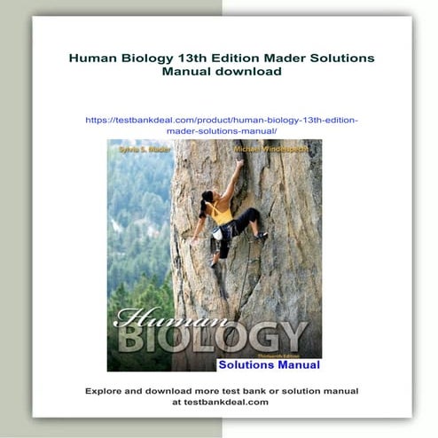 Human Biology 13th Edition Mader Solutions Manual | PDF
