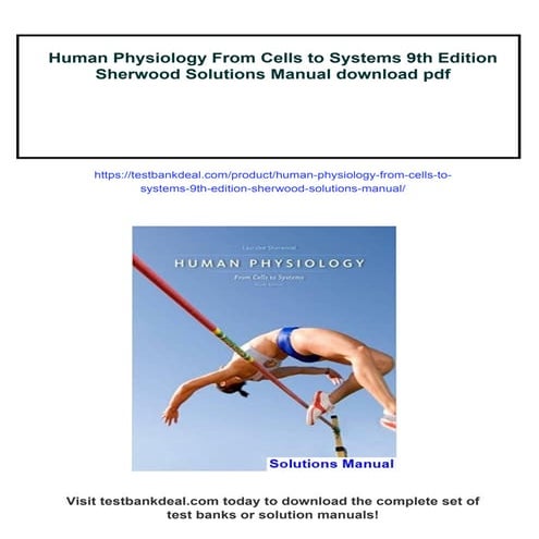 Human Physiology From Cells to Systems 9th Edition Sherwood Solutions Manual