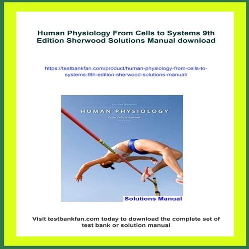 Human Physiology From Cells to Systems 9th Edition Sherwood Solutions Manual