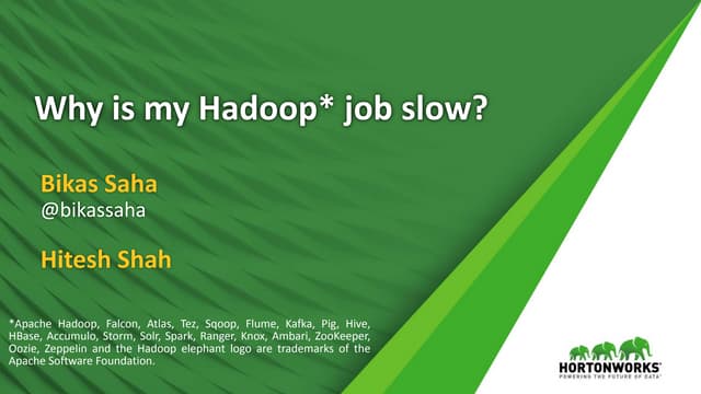 Why is my Hadoop cluster slow?
