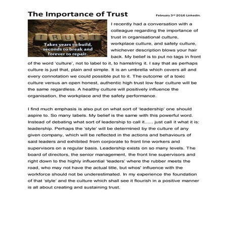 The Importance of Trust | DOCX