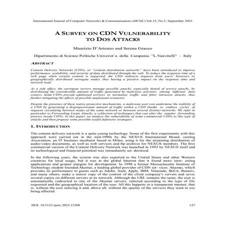 A Survey on CDN Vulnerability to DoS Attacks