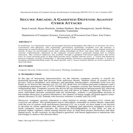 Secure Arcade: A Gamified Defense Against Cyber Attacks