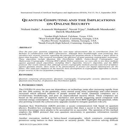 Quantum Computing and the Implications on Online Security