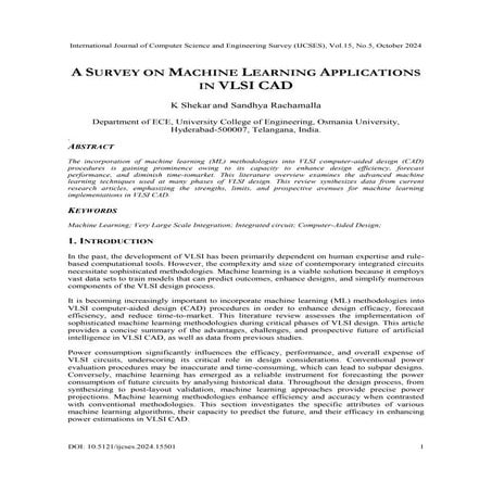 A Survey on Machine Learning Applications in VLSI CAD