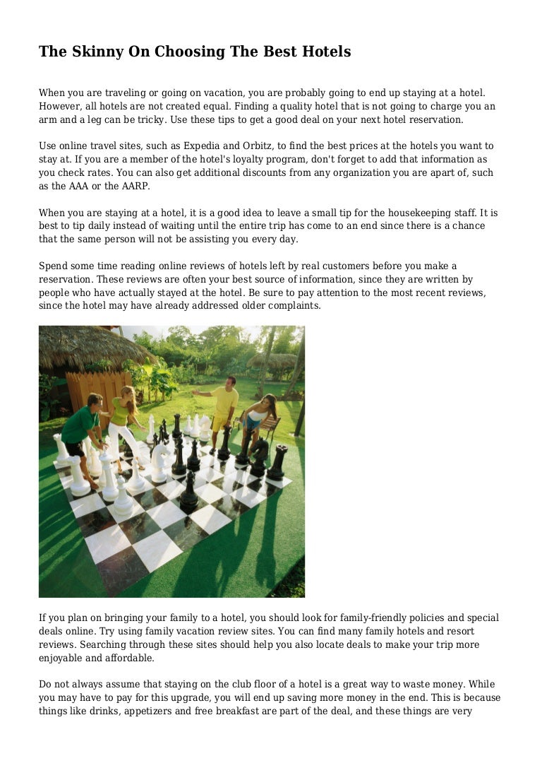 The Skinny On Choosing The Best Hotels