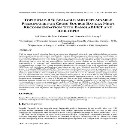 TopicMap-BN: Scalable and Explainable Framework for Cross-Source Bangla News Recommendation with BanglaBERT and BERTopic