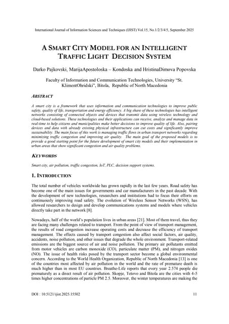 A SMART CITY MODEL FOR AN INTELLIGENT TRAFFIC LIGHT DECISION SYSTEM