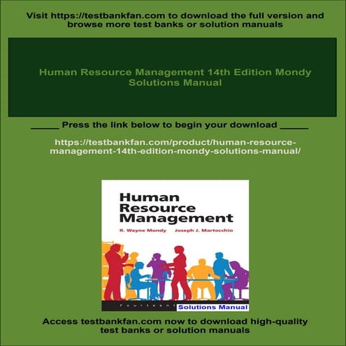 Human Resource Management 14th Edition Mondy Solutions Manual