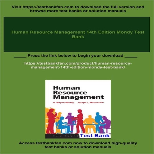 Human Resource Management 14th Edition Mondy Test Bank | PDF