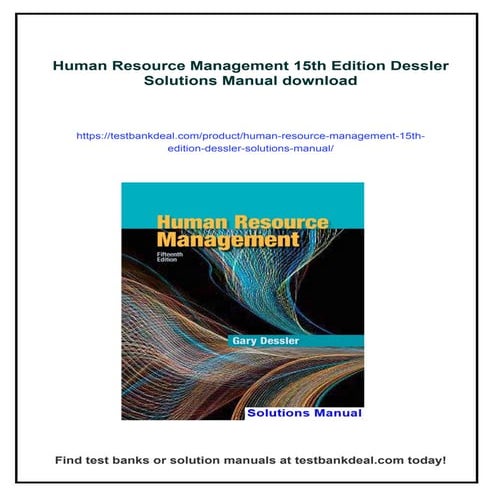 Human Resource Management 15th Edition Dessler Solutions Manual