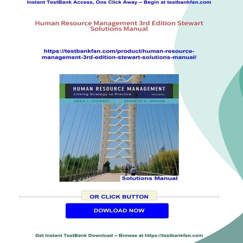 Human Resource Management 3rd Edition Stewart Solutions Manual