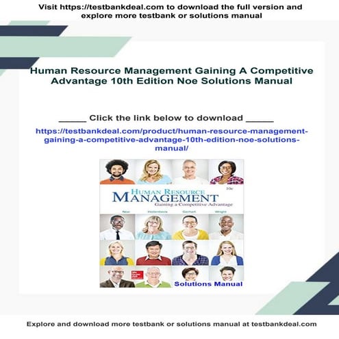 Human Resource Management Gaining A Competitive Advantage 10th Edition ...