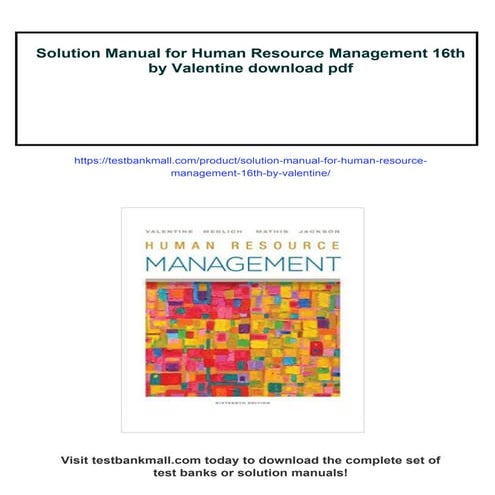 Solution Manual for Human Resource Management 15th Edition Martocchio ...