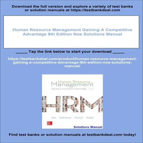 Human Resource Management Gaining A Competitive Advantage 9th Edition Noe Sol...