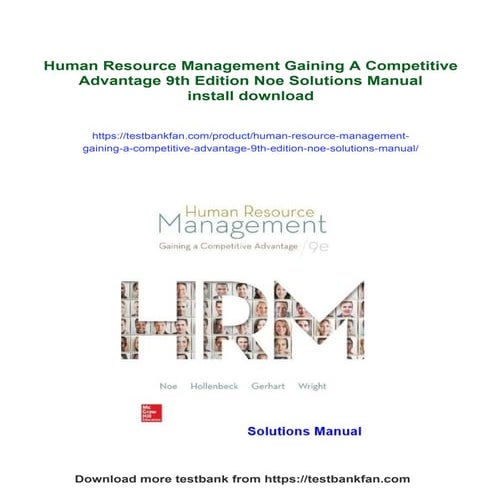 Human Resource Management Gaining A Competitive Advantage 9th Edition Noe Sol...