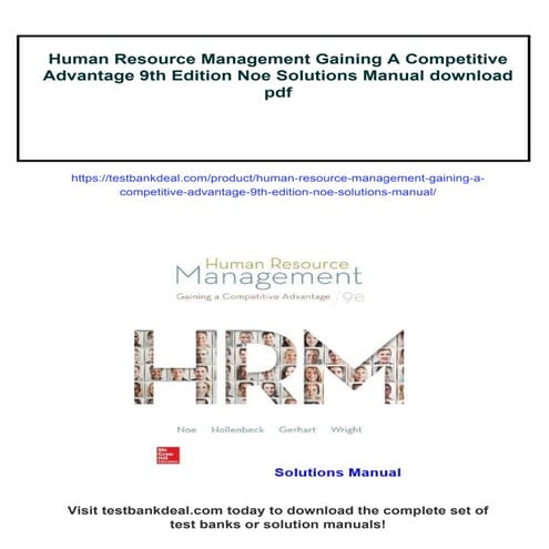 Human Resource Management Gaining A Competitive Advantage 9th Edition Noe Sol...