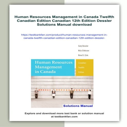 Human Resources Management in Canada Canadian 13th Edition Dessler ...