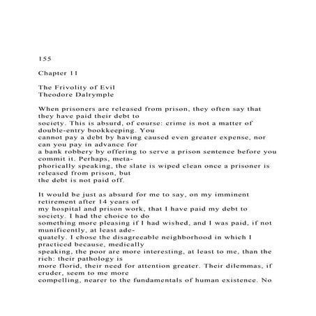 155Chapter 11The Frivolity of EvilTheodore Dalrymple.docx