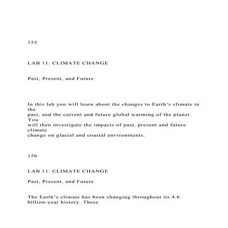 155  LAB 11 CLIMATE CHANGE  Past, Present, and .docx