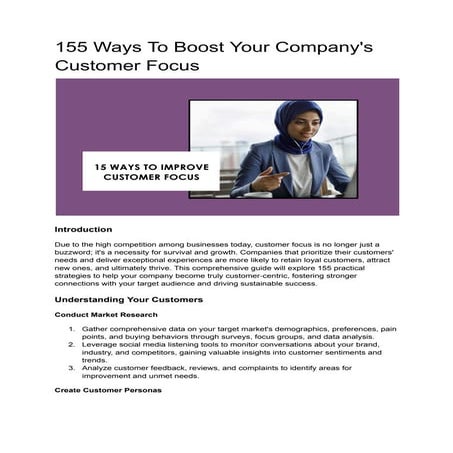 Improving customer experience | PDF