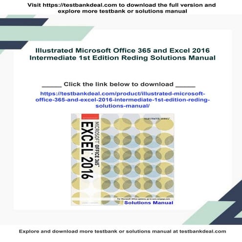 Illustrated Microsoft Office 365 and Excel 2016 Intermediate 1st Edition Redi...