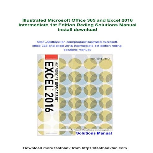 Illustrated Microsoft Office 365 and Excel 2016 Intermediate 1st Edition Redi...