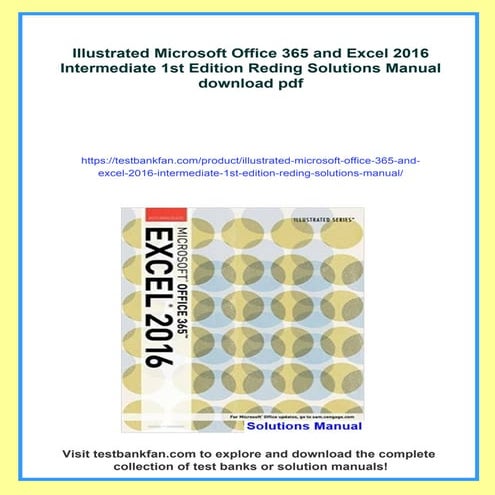 Illustrated Microsoft Office 365 and Excel 2016 Intermediate 1st Edition Redi...