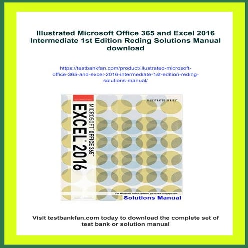 Illustrated Microsoft Office 365 and Excel 2016 Intermediate 1st Edition Redi...