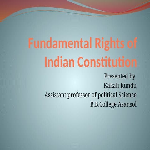 fundamental rights in Indian constitution | PPTX