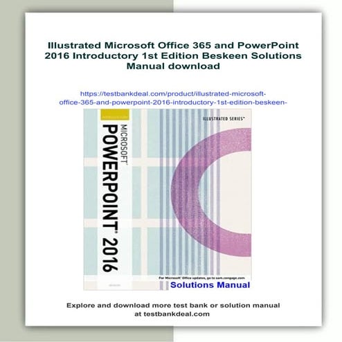 Illustrated Microsoft Office 365 and PowerPoint 2016 Introductory 1st Edition...