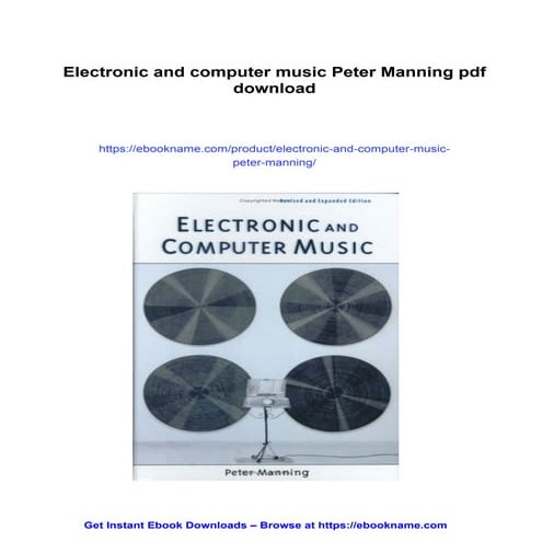 Electronic and computer music Peter Manning