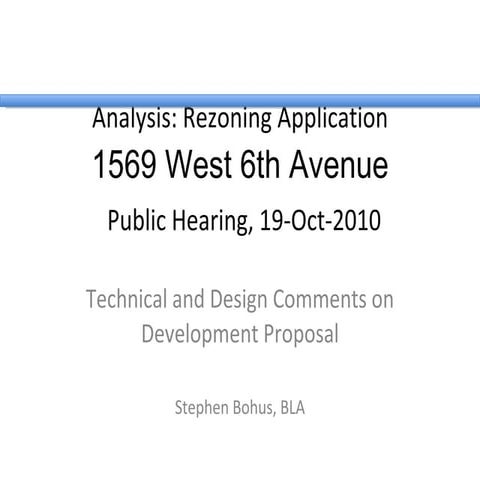 1569 W6th Ave, Technical/Design Comment, S. Bohus